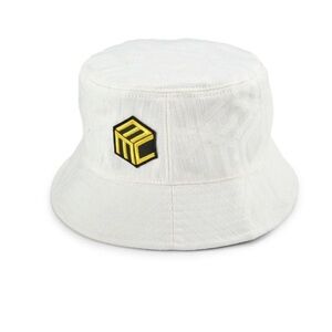 NWT MCM Cubic Monogram Denim Bucket Hat White